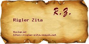 Rigler Zita névjegykártya